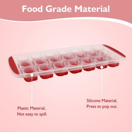 Ice Cube Tray, Candy, Chocolate Mold, Cat Ice Mold, Easy Release, BPA free, 2 Pack, Dishwasher Safe Red