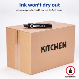 Avery Marks-A-Lot Permanent Marker, Jumbo Desk-Style Size, Chisel Tip, Water and Wear Resistant, Black Marker (24138)