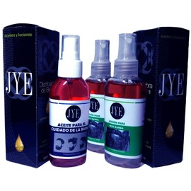 JYE Set para Crecimiento de Barba, Incluye Loción para Crecimiento de Barba y Bigote + Aceite para hidratación y brillo de barba.