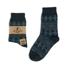 GoWith Vintage Alpaca Wool Socks for Men & Women, Thick Cozy Warm Alpaca-Merino Blend Socks, Soft Thermal Hiking Boot Socks, 1 Pair, Anthracite, Medium