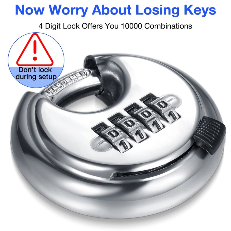 Maitys 10 Pack 4 Digit Combination Locks Stainless Steel Code