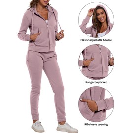Xmgelp Two Piece Outfits for Women Tracksuit Sweat Suits Workout Jogging Sets Loungewear with Pocket, Pink 3XL