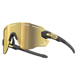 RT100 wrap around frameless Cycling Triathlon Volleyball Gold Sunglasses Women Men