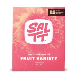 SALTT Electrolytes Powder Packets, Fruit Variety Pack (15 Packets) - Magnesium, Potassium, Sodium, Trace Minerals - Vegan & Gluten Free - Travel Essentials - Made in USA