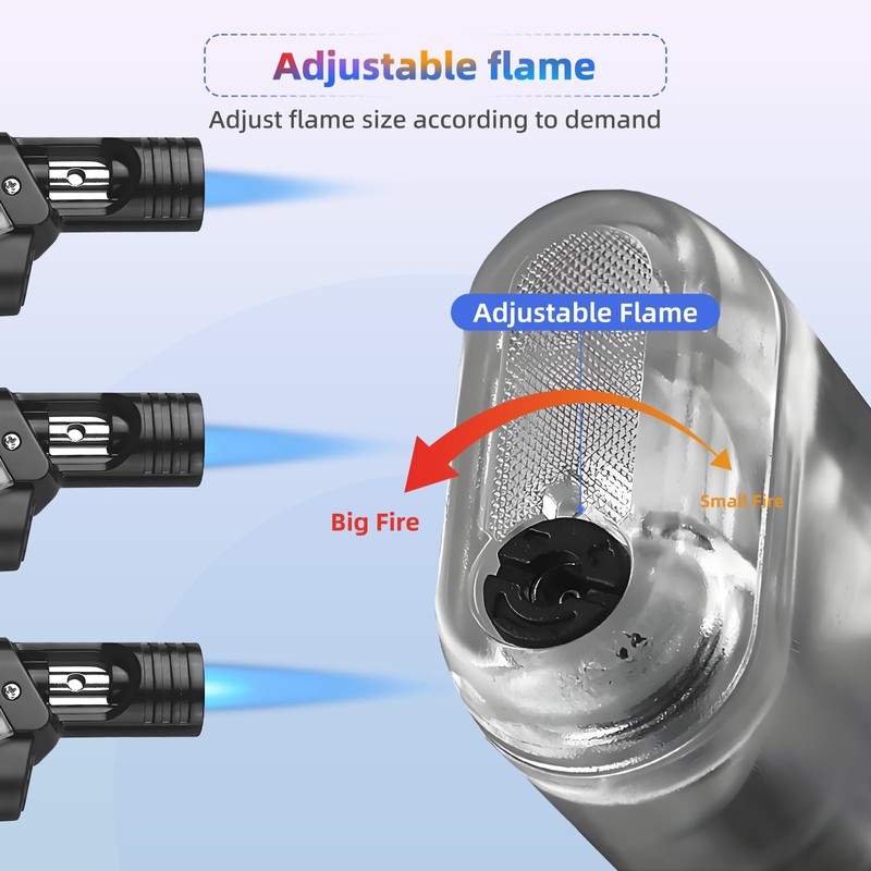 Torch Lighter, 2 Pack Mini Butane Refillable Jet Flame Torch