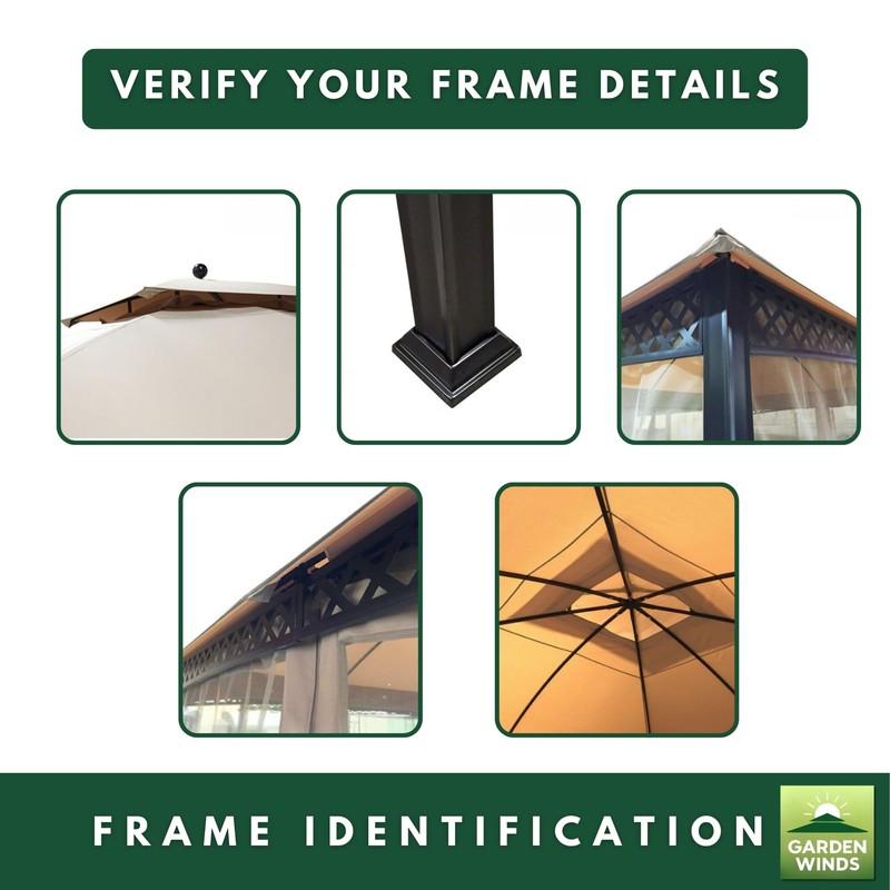 Garden Winds Reinforced RipLock 350 Replacement Canopy Top Cover Compatible