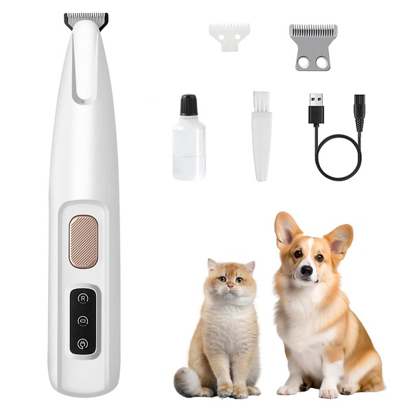 Pet Trimmer with LED Light & Low Noise - USB