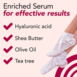 Intensive Foot Mask Moisturising Socks – Pamper Gift Nourishing Shea Butter, Chamomile, Olive and Tea Tree Oil Infused Skincare for Soft Heels, 30 Minute Beauty Home Spa Pedicure by SKIMONO (4 Pairs)