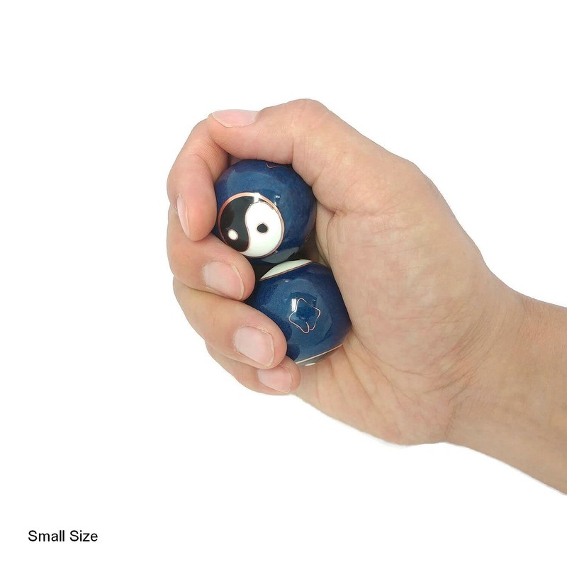 Top Chi Yin Yang Baoding Balls with Bamboo Stand (Small