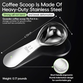 Coffee Scoop 2 tablespoon Measuring Spoons(30ml 2pcs), Ergonomics Design Coffee Scooper 2 tbsp Metal Stainless Steel Manufacture，coffee scoop for ground coffee Protein Powder Sugar Cereal,Etc.