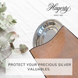 Hagerty Silver Guard Holloware Bag for silver & silver-plated objects 30 x 30 cm I Practical silver storage bag with tarnish protection I Impregnated protective velvet cover for plates, trays, etc.