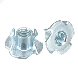 uxcell M8 4 Pronged Tee Nut T-Nut for Table Legs Rock Climbing Wall Woodwork Holds Wood Cabinetry 50Pcs