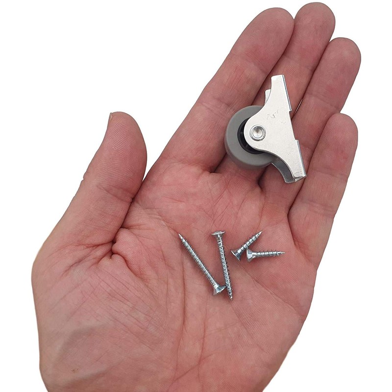 30mm Mini Soft Rubber Casters with Metal Plate and Screws