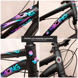 BIKE-label X400064VA Bicycle Sticker Set E-Bike Scooter Racing Urban Lettering 14-Piece