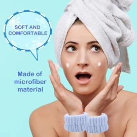 8PCS Wristbands for Washing Face, Microfiber Wrist Wash Bands, Towel Scrunchies Spa Face Wash Wristbands Prevent Water from Spilling Down Your Arms (4)