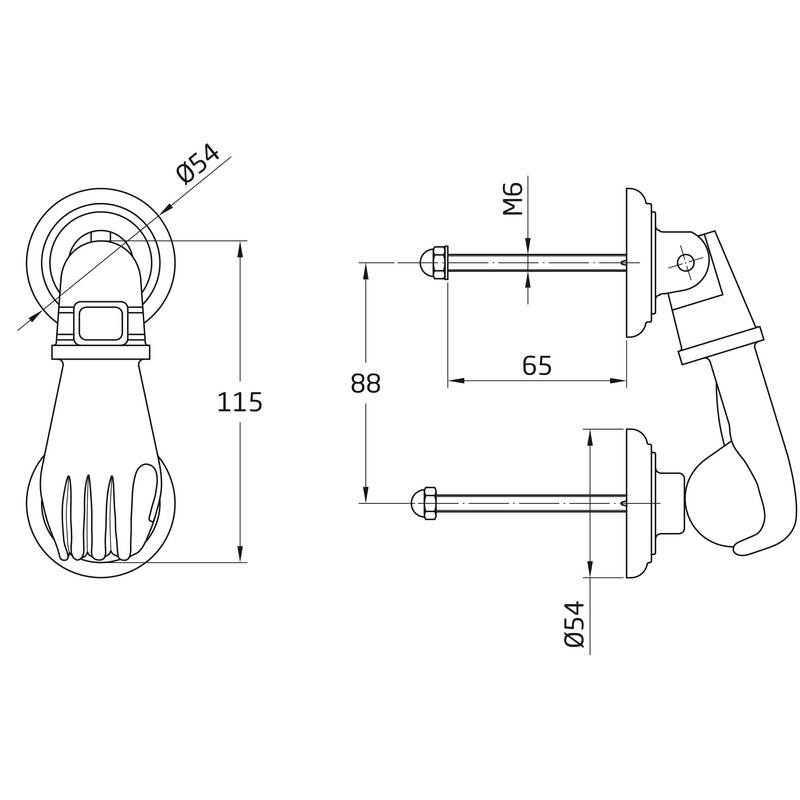 AMIG 8058 – Door Knocker 4 Black Epoxy