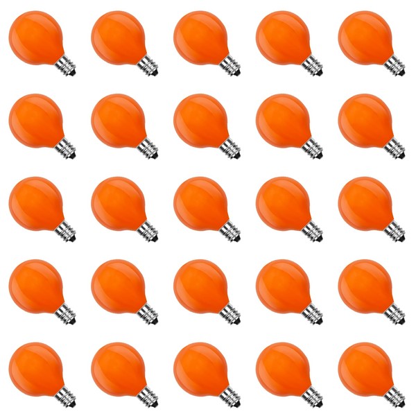 Cbebew Orange G40 Replacement Bulbs, 25 Pack G40 Globe Light