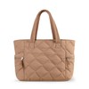 Prite Quilted Tote Bag for Women, Lightweight Puffer Tote with