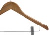 Sunbeam Wood Hanger With Metal Clips, Oak (Pack of 3)