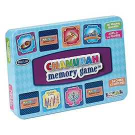 Hanukkah Memory Game in Collectible Tin - Jewish Holiday Chanukah Party Gift