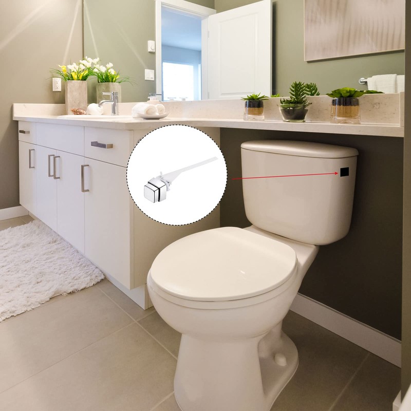 uxcell Toilet Flush Lever Handle, Push Button Toilet Tank Handle