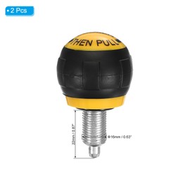 PATIKIL 2 Pcs Pull-up Spring Knob M16 Pull Pin Knob 23mm Thread Length Exercise Bike Pin Knob Screw Replacement Part for Fitness Equipment Bicycle Equipment, Yellow