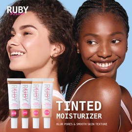 Ruby Kisses Tinted Moisturizer, Hydration, Calm & Revitalize Skin, Skin Perfecting, Blur Pores & Fine Lines, Natural Finish & All-Day Comfort Wear (Ivory)