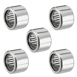 METALLIXITY HK1010 Needle Roller Bearings 10mm ID x 14mm OD x 10mm Height 5 Packs, Chromium Steel Open End Thrust Bearing - for Industrial Machinery and Equipment