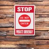 Locmorly Stop Do Not Enter Private Driveway Sign, 8x12 Inch,