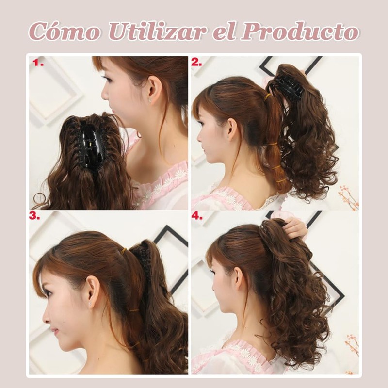 2 Unidades Cola de Caballo Rizada Extensión del Pelo, Extensión