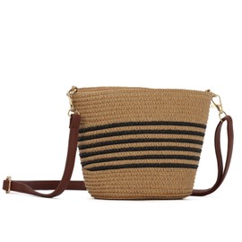 EVEOUT Small Straw Crossbody Bag Women Girl Summer Boho Cute Raffia Woven Basket Shoulder Bag for Beach Holiday