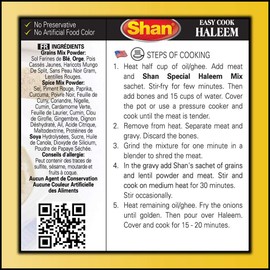 Shan Easy Cook Haleem Recipe Mix 10.5 oz (300g) - Spice Powder for Traditional Meat, Lentil and Wheat Curry - Suitable for Vegetarians - Airtight Bag in a Box