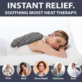 Cozy Holiday Gift; Core Products MicroBeads Moist Heat Therapy Pack (11" x 14") Gray; Provide Soothing Relief from Aches, Tension, and Stiffness-Ideal for Holiday Relaxation