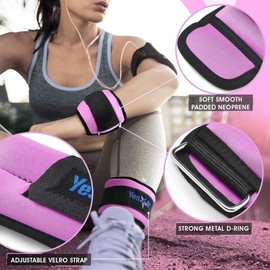 Yes4All Combo Wrist & Ankle Weights 3Lbs Pair (1.5lbs x2) + Dumbbell Neoprene 4Lbs Pair (2lbs x2) - Purple