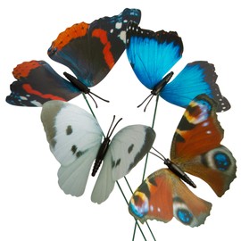 Pieces of Colourful Garden Butterflies on Sticks Ornaments for Yard Garden Patio Party Decorations