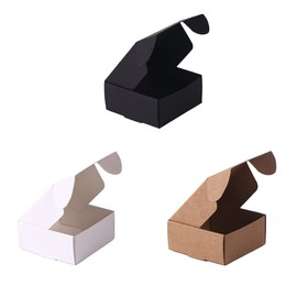 Magik 50-100 Pack Mini Kraft Jewelry Gift Packing Coin Candy Ornaments Favor Boxes (2.17x2.17 inches, White 100 Pack)