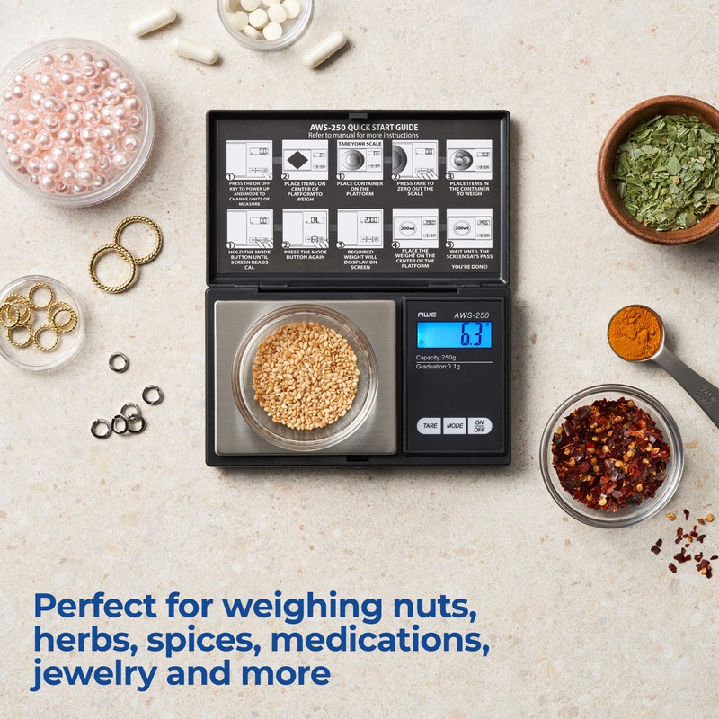 American Weigh Scales Series Digital Pocket Weight Scale Accurately Measures,