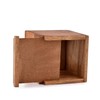 NIRMAN Acacia Wood Square Tissue Box with Slide-Out Bottom for