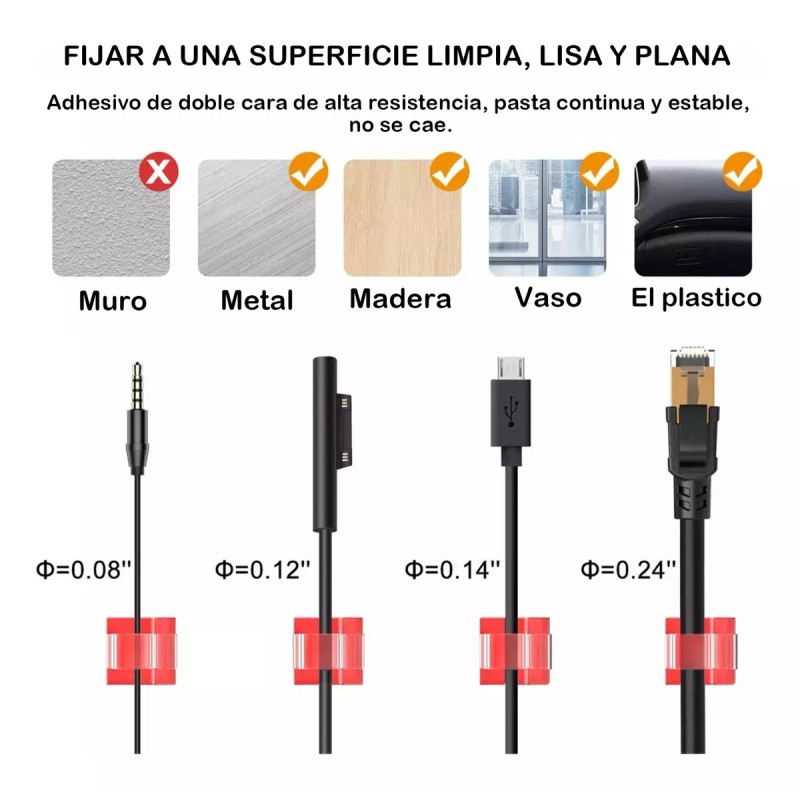 Generic 200 Clips De Cable Para Exteriores, Organizador De Cables