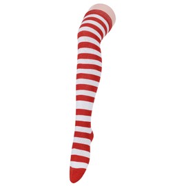 Womens Stripes Thin Tube Socks Athlete Striped Long Socks Over Knee Socks Casual Knee High Stockings Leg Warmers 1 Pair Red White