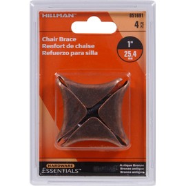 The Hillman Group 851691 1 x 3/4-Inch Chair Brace, Antique Bronze