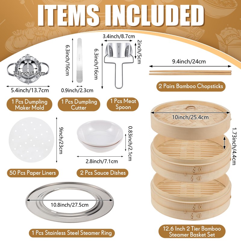Tessco for you 59 Pcs 2 Tier 10 Inch Bamboo