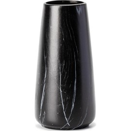 Marble Black Vase - 8" Big Black Ceramic vase for Flower, Simple Vases for Pampas Grass, Minimalist Farmhouse Boho vases for Centerpieces, Home Decor, Bathroom Decor