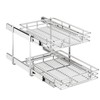 QUYUWU 2-Tier Kitchen Cabinet Pull Out Shelf and Drawer Organizer