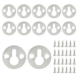 Unlorspy 12Pcs Round Type Metal Keyhole Hangers 25mm / 1-inch Keyhole Shelf Brackets Hangers Keyhole Shelf Brackets Hangers for Picture Frame Hanging (Silver)