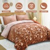 WONGS BEDDING Floral Quilt Set King Size,Fall Burnt Orange Botanical