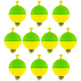 Fishing Floats Set | 10 Pack Fishing Foam Float Balls,Push Button Buoys, EVA Foam Oval Shape, Angler Supplies for Panfish Bass Trout