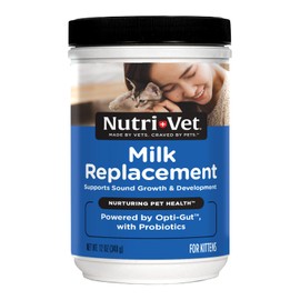 Nutri-Vet Milk Replacer For Kittens, Powdered Milk, Kitten Essentials, Cat Care, Veterinarian Recommended Cat Essentials, Whelping Supplies, Nursing Supplies, 12oz