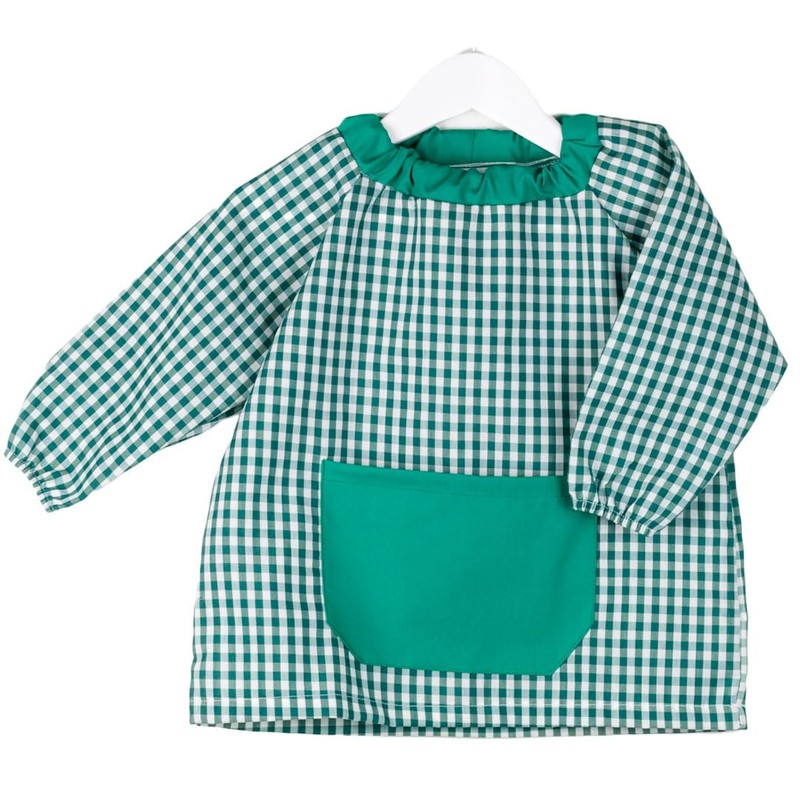 Klotzz children's painting apron for kindergarten. Checked Craft Coat Baby