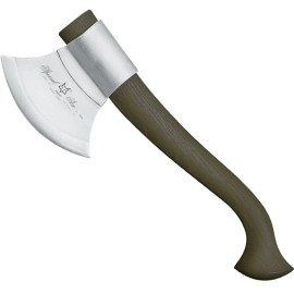 Fox Knives 682 Scout Trekking Axe Sassafrass Wood Handle w/ Leather Sheath - Sassafrass Black Wood